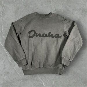 Inaka Power Sweatshirt Mens Medium Grey Gym Pump Cover Heavy Woven Athletic Darc